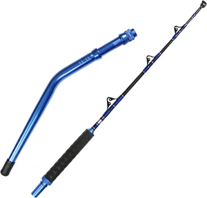 2-Piece Saltwater Offshore Heavy Bent/Straight Butt Trolling Rod Fishing Roller - Picture 1 of 11
