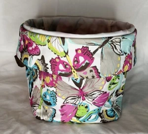 Thirty-One Marke Schmetterlingsmuster runder Eimer, 8x11x11", Tragetasche Aufbewahrung, NEU - Bild 1 von 2