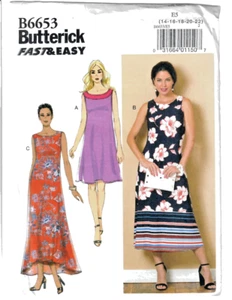 Vestido Pullover Tejido Butterick Patrón Costura B6653 Misses Ajuste Cierre Talla 14-22 - Imagen 1 de 4
