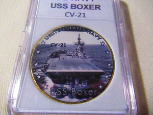 US NAVY - USS BOXER CV-21 Challenge Coin - Picture 1 of 12