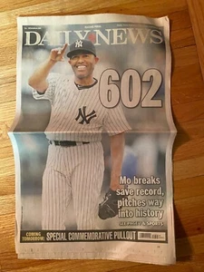 NY Daily News 9/20/2011 NY Yankees Mariano Rivera Breaks Saves Record 602 - Picture 1 of 2