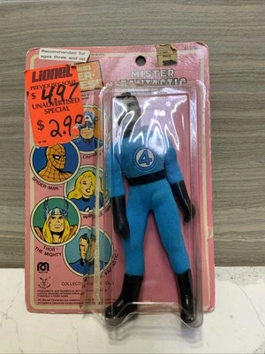 Mego Marvel Fantastic 4 Four 1979 de colección: Mr. Fantástica tarjeta francesa Foto 1 de 4