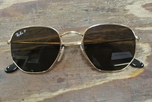 Gafas de sol planas hexagonales Ray-Ban RB3548N 001/57 doradas polarizadas 51 mm - Imagen 1 de 4