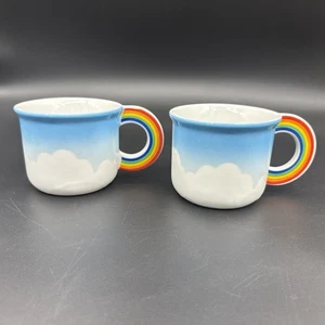 Vintage Regenbogen Henkel und Wolke Becher, Vandor 1980, Made in Japan 2er Set - Bild 1 von 15