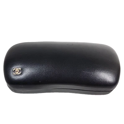 Chanel CC Logo Leather Clamshell Sunglasses Eyeglasses Case Only Black Italy - Image 1 of 4