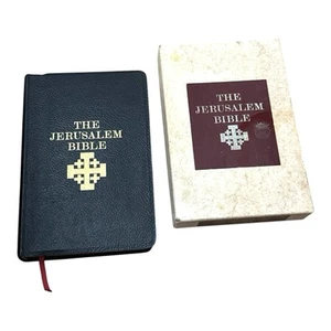 New The Jerusalem Bible Black Faux Leather Cover Doubleday 1966 W/ Box - Imagen 1 de 8