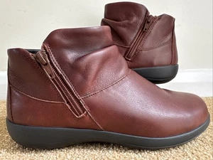 Hotter Murmur Leather Ankle Boots Walnut UK 6EEE EU 39 Cushion Comfort - Picture 1 of 7