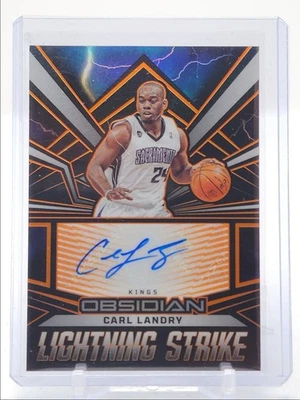 CARL LANDRY 2022-23 OBSIDIANA LIGHTNING STRIKE NARANJA GRABADO AUTOMÁTICO/50 Q4263 Foto 1 de 2