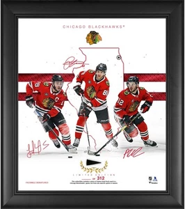 Chicago Blackhawks Framed 15x17 Franchise Foundations Collage & Piece of GU Puck - Picture 1 of 1