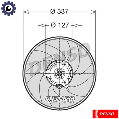 FAN ENGINE COOLING DER21002 FOR ALFA ROMEO PEUGEOT PARTNER/PATAGONICA/URBANA 33 - Image 1 of 4
