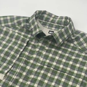 REI Shirt Mens Size Large Green Plaid Hiking Button Front SS Vented Fishing - Picture 1 of 7