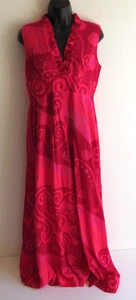 Maxi cerniera senza maniche vintage hawaiana Mumu rosa brillante Fumi's Honolulu taglia 12 - Foto 1 di 11