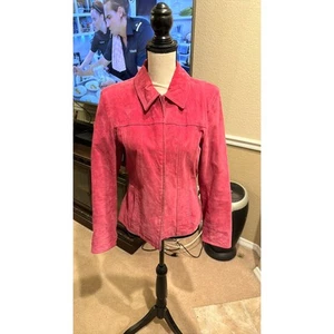 Women’s Coldwater Creek Pink Genuine Suede Jacket Size Medium - Picture 1 of 2