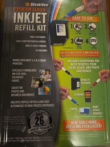 Stratitec Premium Series Inkjet Refill Kit 3 4 &6 Color Printer Copier Fax Photo - Picture 1 of 2