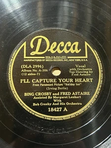 Bing Crosby DECCA 78RPM - Capture Your Heart/Lazy - Fred Astaire - Foto 1 di 2