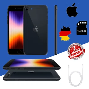 Neu Apple iPhone SE 3. Gen (2022) 128GB Mitternacht (Ohne Simlock) ✔️Versiegelte - Bild 1 von 9