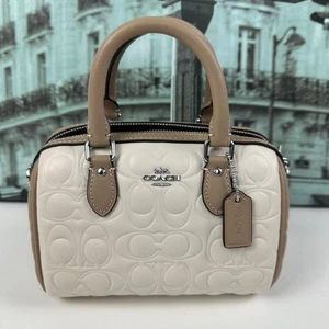 Coach CY744 Mini Rowan Crossbody Bag In Blocked Signature Leather IN CHALK - Bild 1 von 9