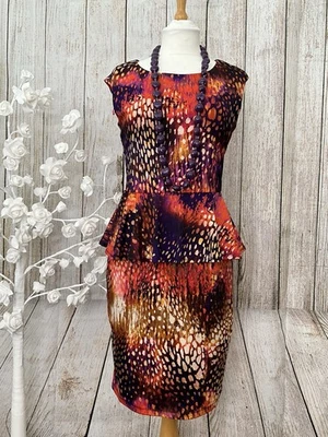 Ronni Nicole Purple And Orange Stretchy Sleeveless Dress, Fully Lined Size 10 - Image 1 of 4