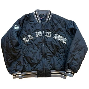 Vintage 90s U.S. Polo Assn. Full Zipper Quilted Embroidered Jacket Large - Picture 1 of 5