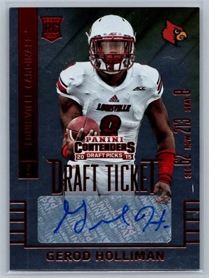 Gerod Holliman 2015 Contenders Draft Picks College Draft Ticket Blue Auto #189 - Image 1 of 2