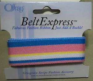 2) 4 ft. BRIGHT STRIPE BELT EXPRESS GROSGRAIN 7/8" w - Picture 1 of 1