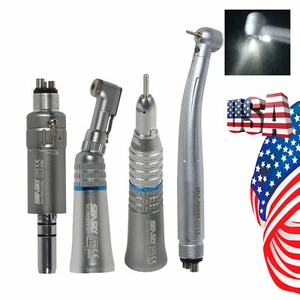 USA Dental Fiber Optic LED E-generator High /Low Speed Handpiece Turbine 4 Hole - Picture 1 of 17