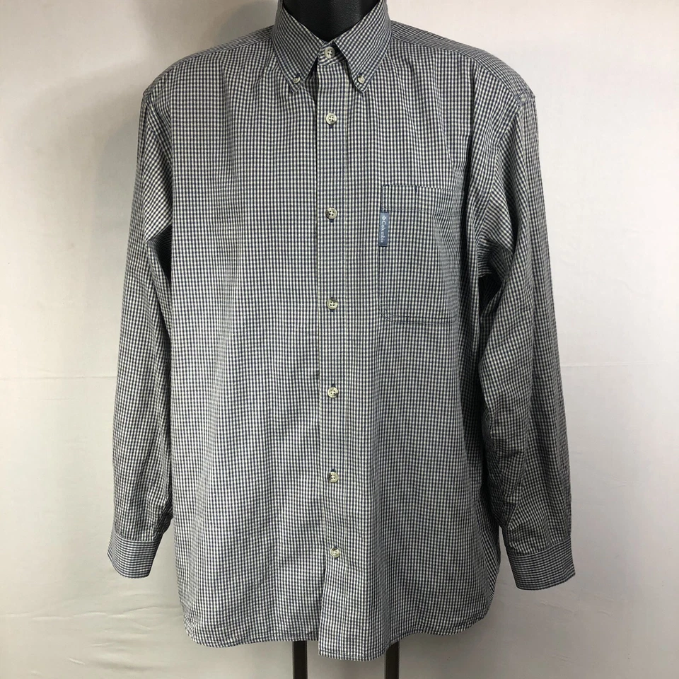 CAMISA DE VESTIR COLOMBIA PARA HOMBRE MANGA LARGA Talla Grande Cuadrada Patrón a Cuadros Gris Foto 1 de 4