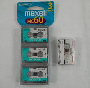 MAXELL MC-60 Microcassette Tapes 3 Pack Answering Machine Dictation - New/Sealed - Picture 1 of 4