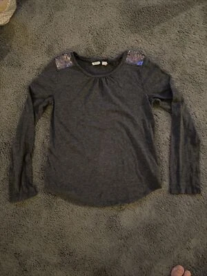 Gap Kids Girls Long Sleeve Shirt with Sequin Shoulders Large (10) - Image 1 of 3