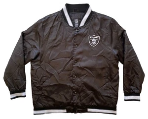 Vintage NFL Team Apparel Los Angeles Raiders Snap Button Black Jacket Men’s Sz L - Picture 1 of 7