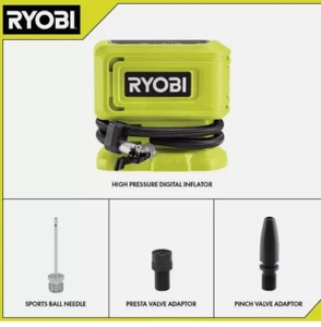 RYOBI 18V GONFIATORE DIGITALE SENZA FILI ALTA PRESSIONE COMPRESSORE ARIA POMPA PNEUMATICI - Foto 1 di 5