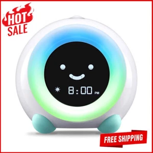 Modern Children Sleep Trainer Silent Clock W/ Night Light Sound Machine Digital - Picture 1 of 4