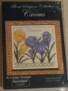 NIP SERENDIPITY DESIGNS CROSS STITCH KIT 5X5 CROCUS - Picture 1 of 2