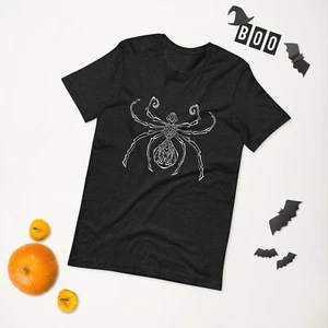 T-shirt unisex Celtic Spider, Spider Design Top Halloween - Foto 1 di 9
