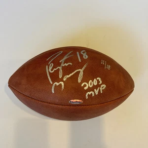 Peyton Manning "#18 2003 MVP" Signed Wilson NFL Game Football UDA Upper Deck - Picture 1 of 5