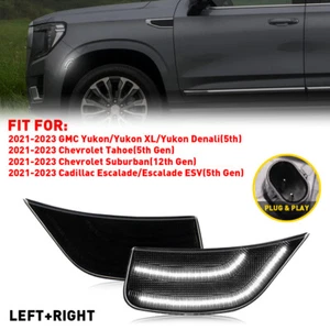 Marcador lateral LED blanco ahumado para luces 21-23 GMC Yukon XL Chevy Tahoe Cadillac - Imagen 1 de 23