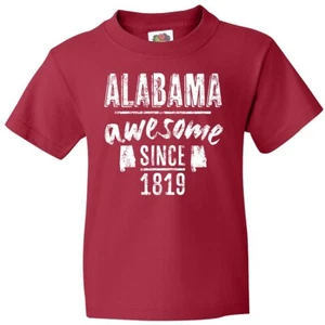 Inktastic Alabama Awesome Since 1819 Youth T-Shirt Montgomery City Birthday Text - Picture 1 of 10