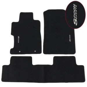 For 2006-2011 Honda Civic Floor Mats Carpets Nylon Front Rear Black w/ Spoon - Picture 1 of 4