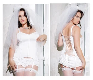 Corset & Stockings Bridal Lingerie for Plus Size Brides Coquette 3728X + ML4101Q - Picture 1 of 5