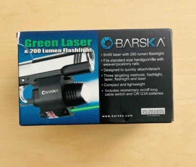 Barska Green Laser with 200 Lumen Flashlight Combo, AU12716 - Image 1 of 4