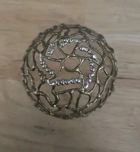 Vintage Faux Metal hair bun holder - Spiral Crown, silver tone - Picture 1 of 4