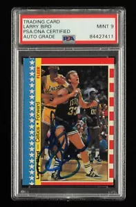 Larry Bird Signed 1987-88 Fleer Stickers #4 PSA graded 9 encapsulated LEGEND - Picture 1 of 2