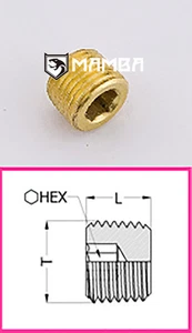 Brass turbo Adapter Fitting Hollow Hex Head Plug 1/4 BSP Male (50 pcs) - Picture 1 of 2