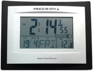 Large Screen Digital Alarm Clock LCD Radio Controlled Temp Day Month Display - Picture 1 of 2