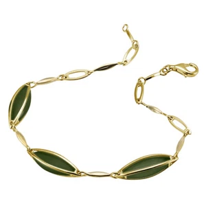 REFLEXION DIAMONDS Damenarmband Glas grün 925 Silber gelb vergoldet 8037 UVP69,- - Bild 1 von 4