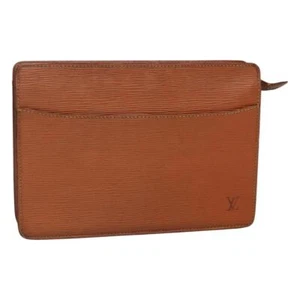 LOUIS VUITTON Epi Pochette Homme Clutch Bag Zipangu Gold M52528 LV Auth 116908 - Picture 1 of 19