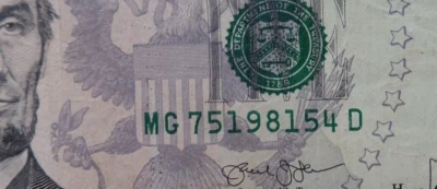 Birthday/ Anniversary Note $5 Dollar bill 1981 July 5 or May 4 - 75198154D - Image 1 of 3