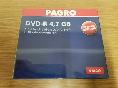 5Stk (1Stk/2eur) MediaRange Pagro DVD-R 4,7 GB UR