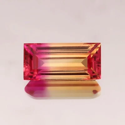 AAA Natural Impecable Ceilán Zafiro Bicolor Suelto Corte Esmeralda Piedra Preciosa 9.00 Ct Foto 1 de 4