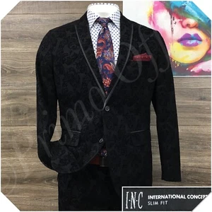 INC Mens Suit 2 Piece Set Size L ( 44R ) Slim Fit Jacket Blazer Pants Two Button - Picture 1 of 14